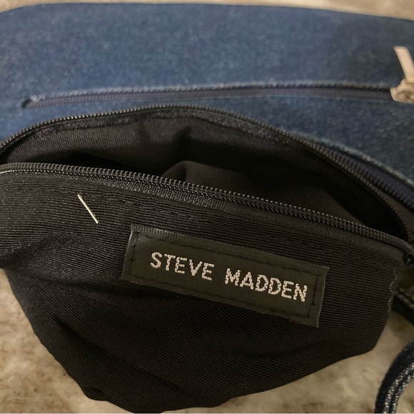 Y2K Steve Madden Small denim embroidered flowers purse handbag - Picture 14 of 16